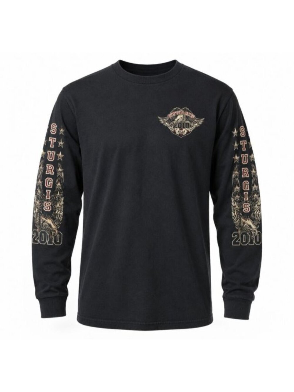 Hot Leathers Sturgis 2010 Black Hills Rally Long Sleeve Graphic T-Shirt 2XL